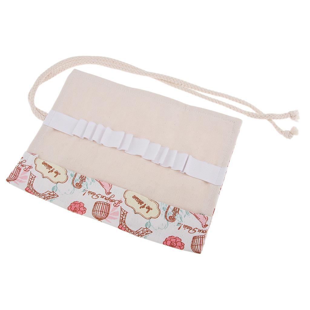 12/24/48/72 Holes Canvas Tower Pattern Color Pencil Wrap / Roll up Pencil Case / Stationery Storage Pack
