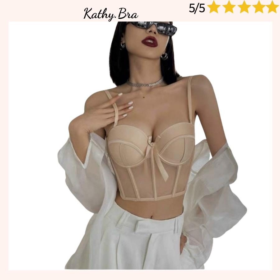 A35 Áo Corset KATHY BRA Kiểu Định Hình Chống Cuộn Bra Kiểu Dáng Croptop Cao Cấp Hàng Quảng Châu Có Gọng Đẹm Mút Vừa