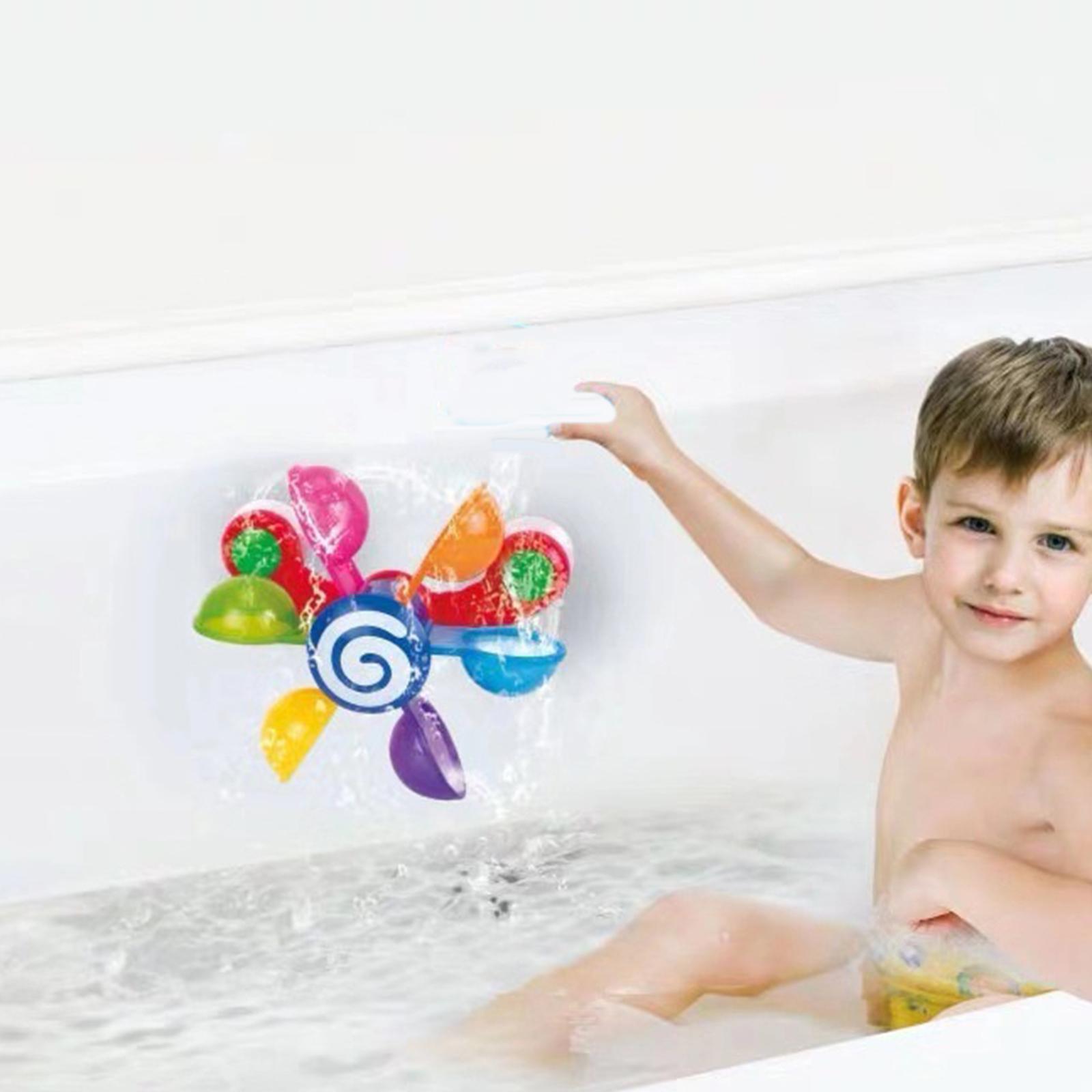 Baby Shower Windmill Toy Whirling Waterfall Rotating Windmill Colorful Waterwheel Bath Time Fun Toys for Baby Preschool Boys Girls