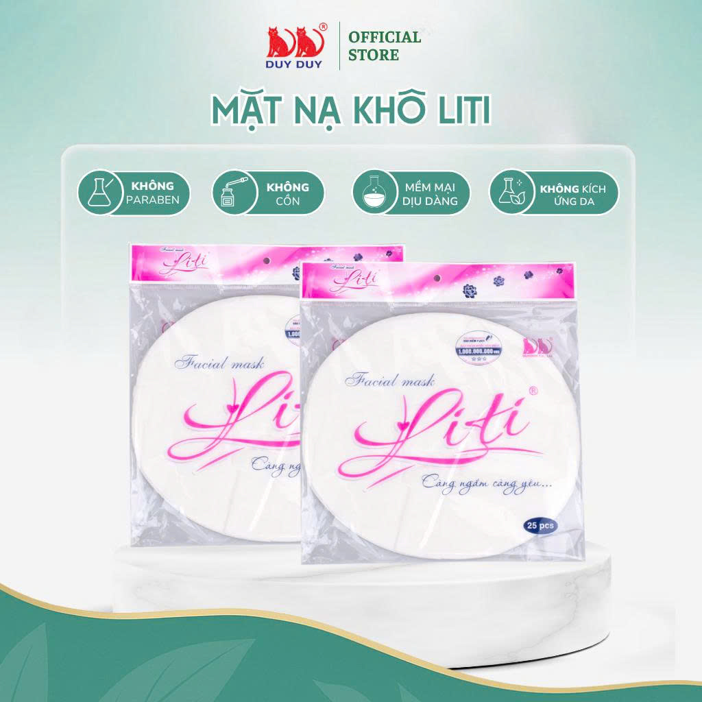 Mặt nạ khô Liti vải rayon mềm mịn 25 miếng (21x23cm) không hóa chất chuyên chăm sóc da mặt
