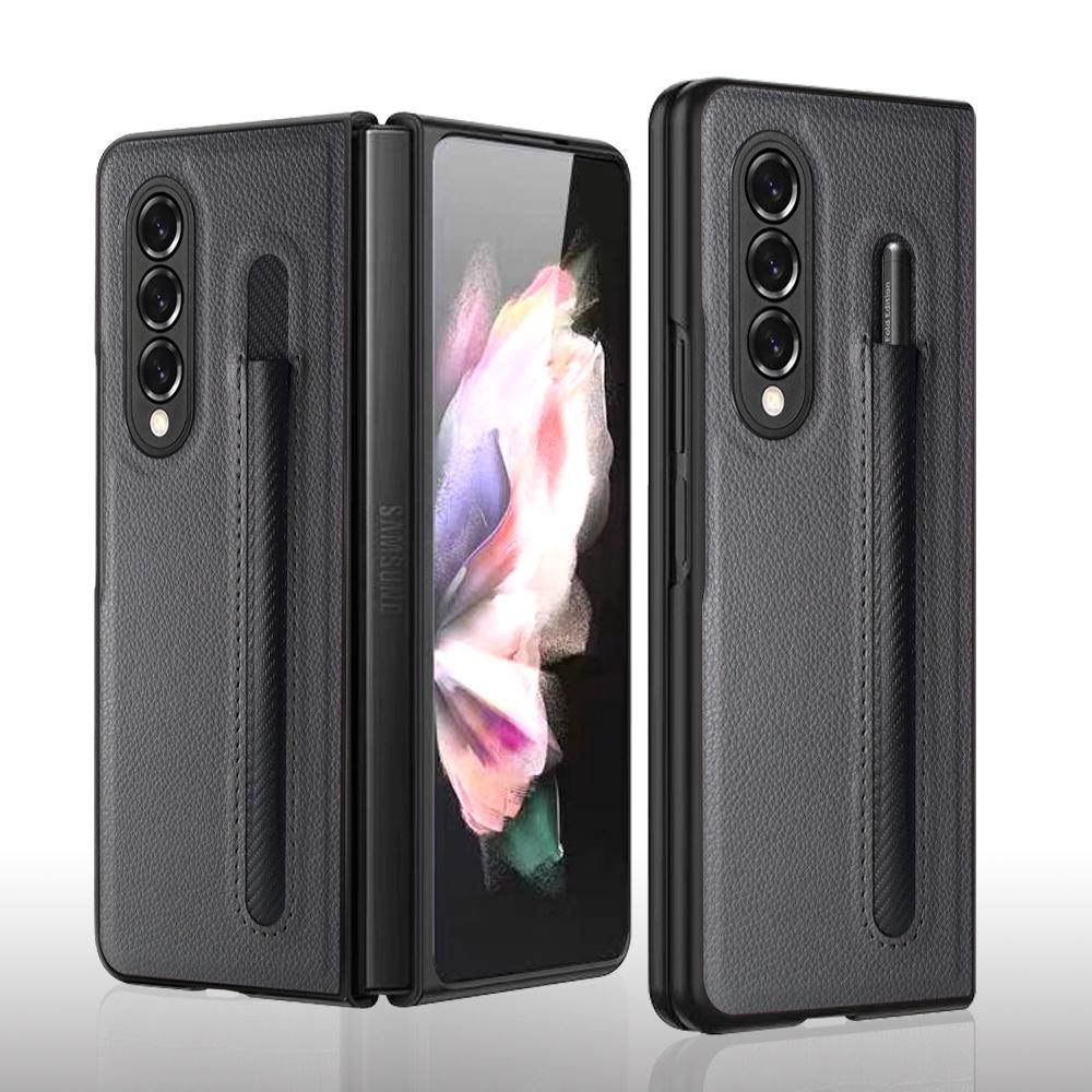 Ốp Lưng Da Cho Samsung Galaxy Z FOLD 5 / Z FOLD 4 /Z FOLD 3 Có Ngăn Đựng Bút Spen