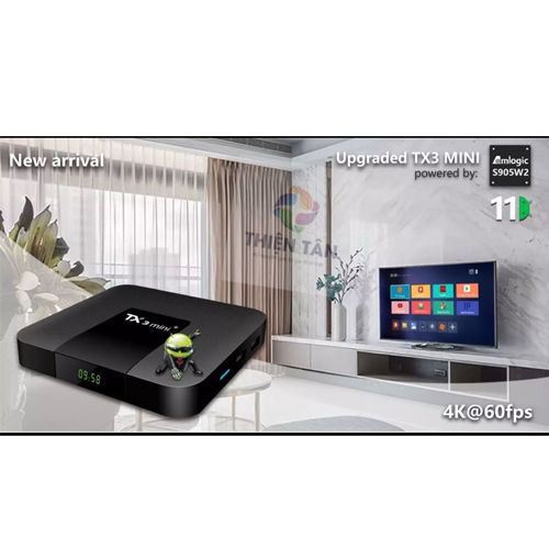 Box TV TX3 mini+ (2024) - Ram 4G/32G  Android TV 11.0 - Chip Amlogic S905W2 - Bluetooth 5.0 - Xem Truyền Hình Đá Banh Miễn Phí - Hàng Nhập Khẩu