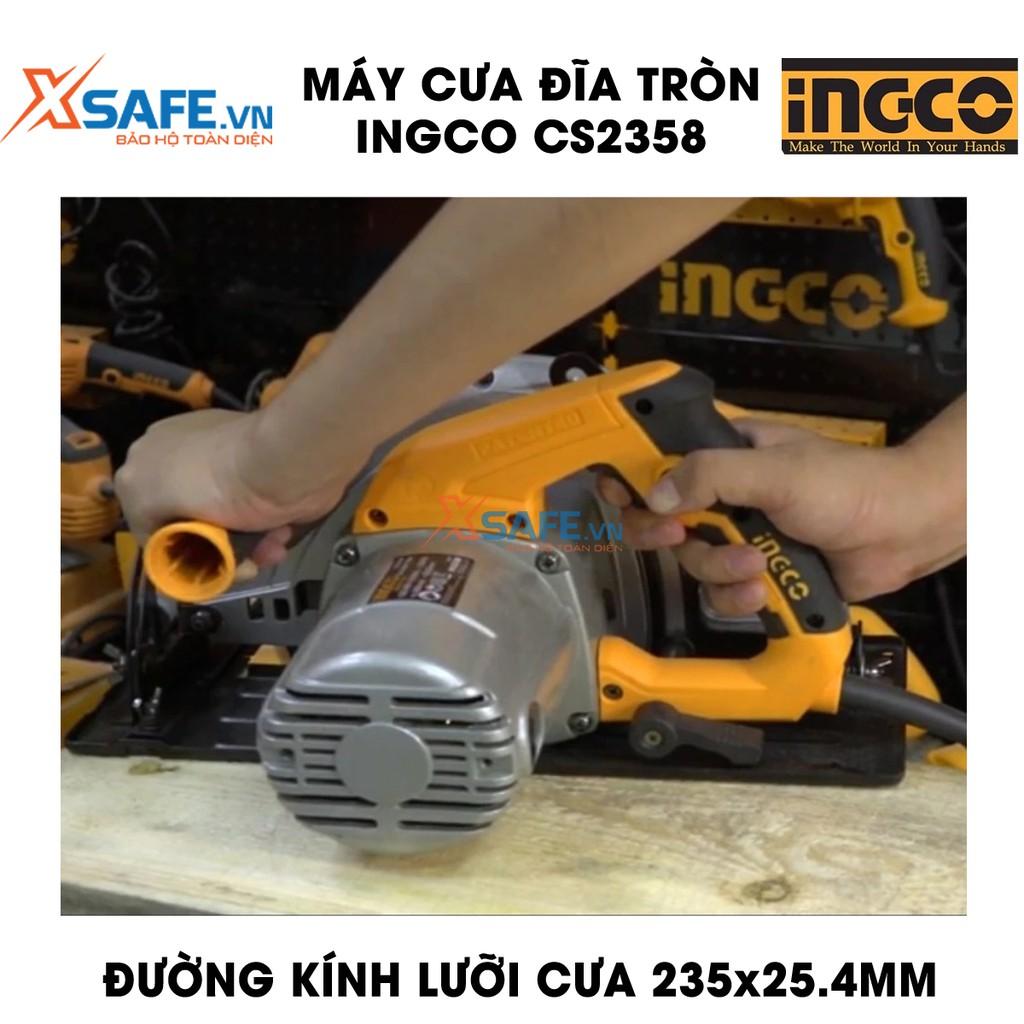 Máy cưa đĩa tròn INGCO CS2358 kèm theo 1 lưỡi cưa TCT 60T, công suất 2200W, tốc độ không tải 3800rpm - Chính hãng