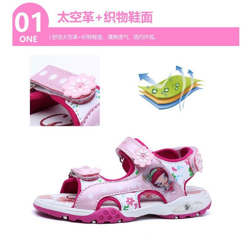 (015) Dép sandal bé gái công chúa dành cho bé từ 3 -13 tuổi Hàng Quảng Châu Cao Cấp