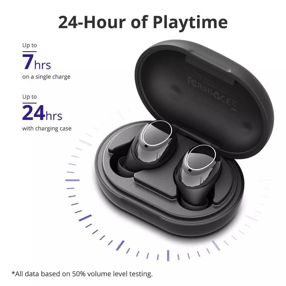 Tai nghe Bluetooth Tronsmart Onyx Neo APTX Tai nghe không dây TWS với chip Qualcomm, Điều khiển âm lượng, IPX5  ,Thời gian chơi 24 giờ -Hàng nhập khẩu