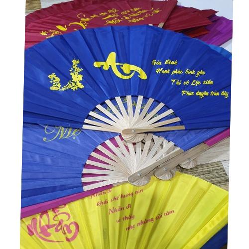 Quạt vải thư pháp - nhiều màu và kích cỡ