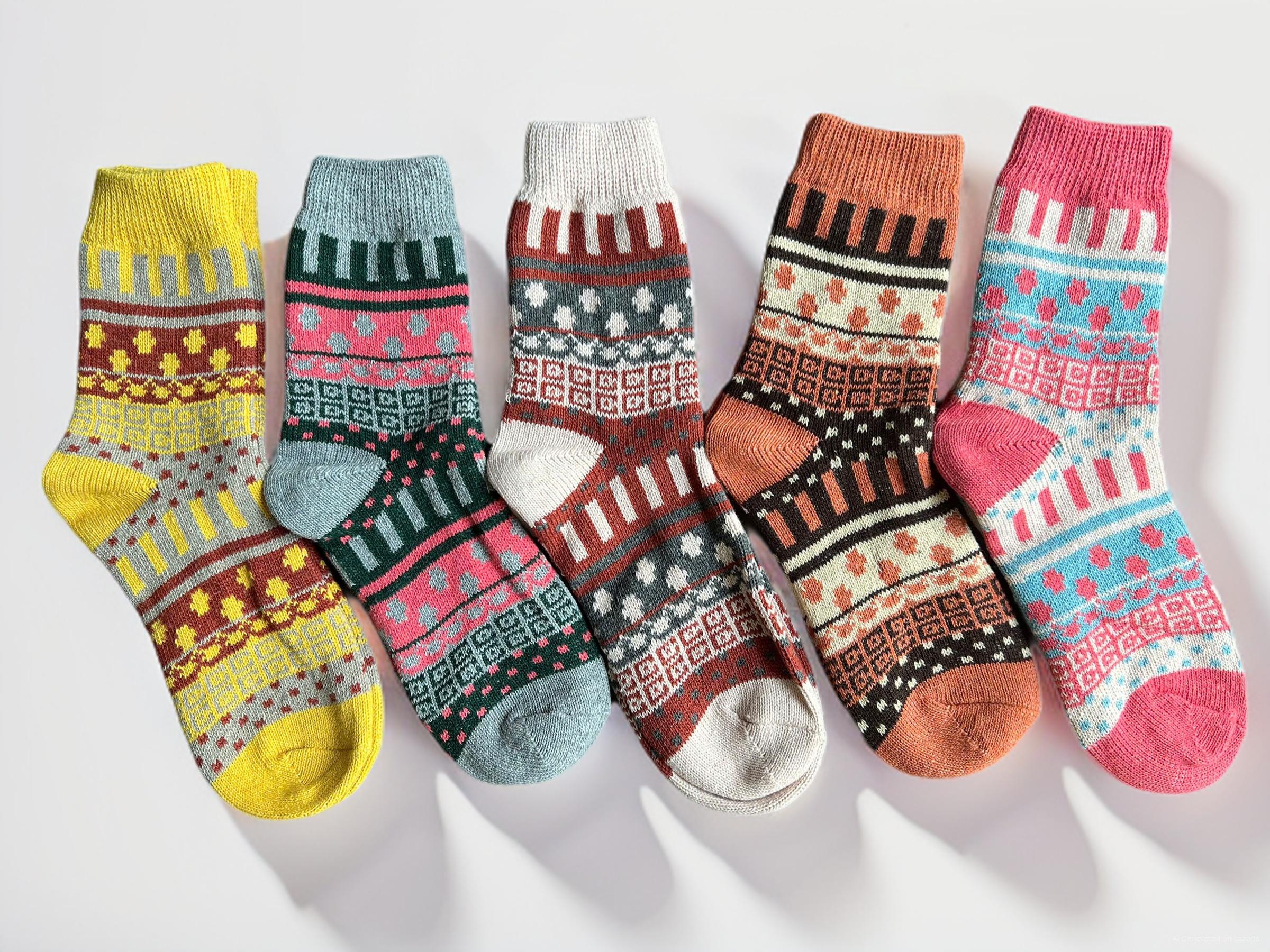 SET 5 ĐÔI TẤT VỚ NỮ LEN DÀY PHONG CÁCH BẮC ÂU CAO CẤP MÃ 33 DÀNH CHO NỮ