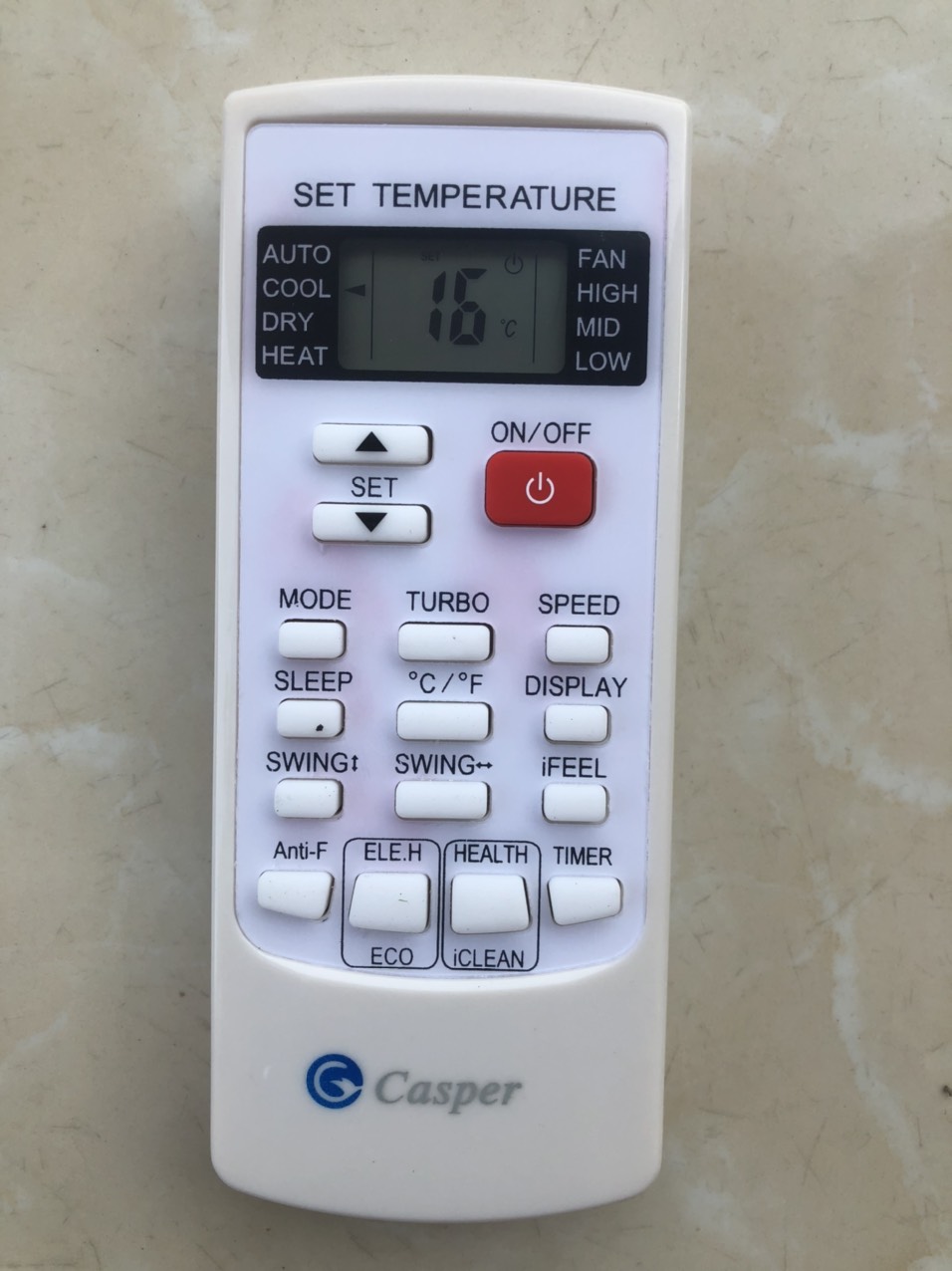 ĐIỀU KHIỂN ĐIỀU HÒA CASPER YKR -H102E-HÀNG CHÍNH HÃNG