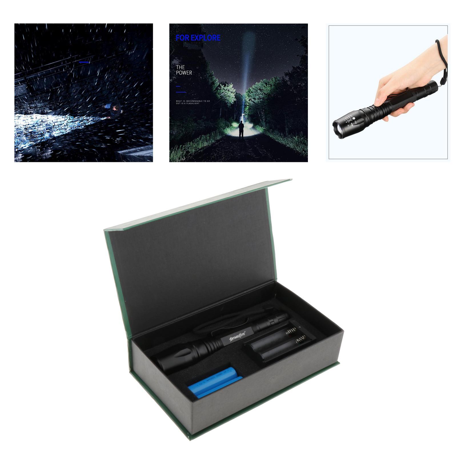 Rechargeable Torch LED Zoomable Flashlight Camping Hiking Flash Light Strobe