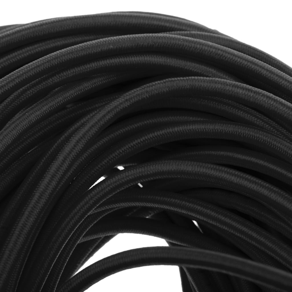 4mm Elastic Bungee Rope Marine Shock Cord - Tie Down Roof Racks 20m Black