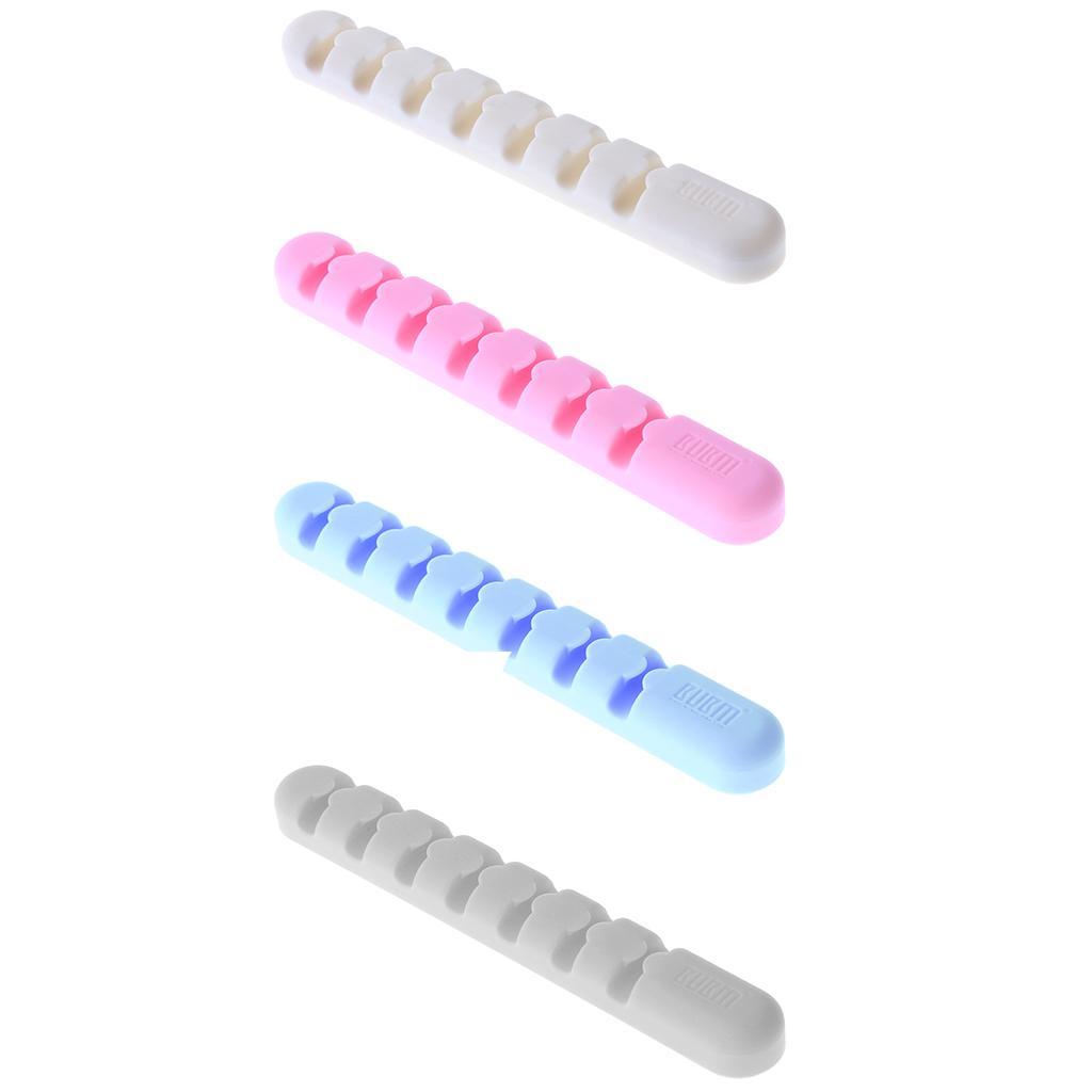 Desktop Cable Storage Silicon Wire Organizer Holder Clip Clamps White
