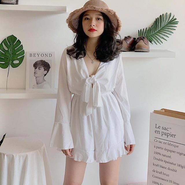 Jumpsuit wani trắng/đỏ ,jump 2 lớp( kèm ảnh thật)