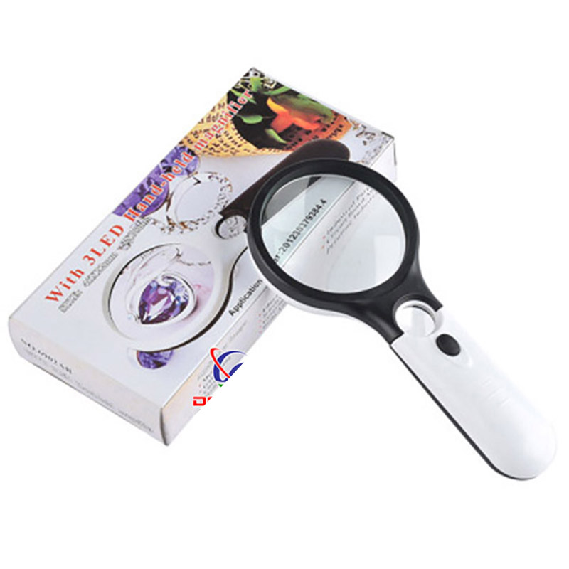 Kính lúp 3X - 45X cầm tay (có đèn phóng đại)