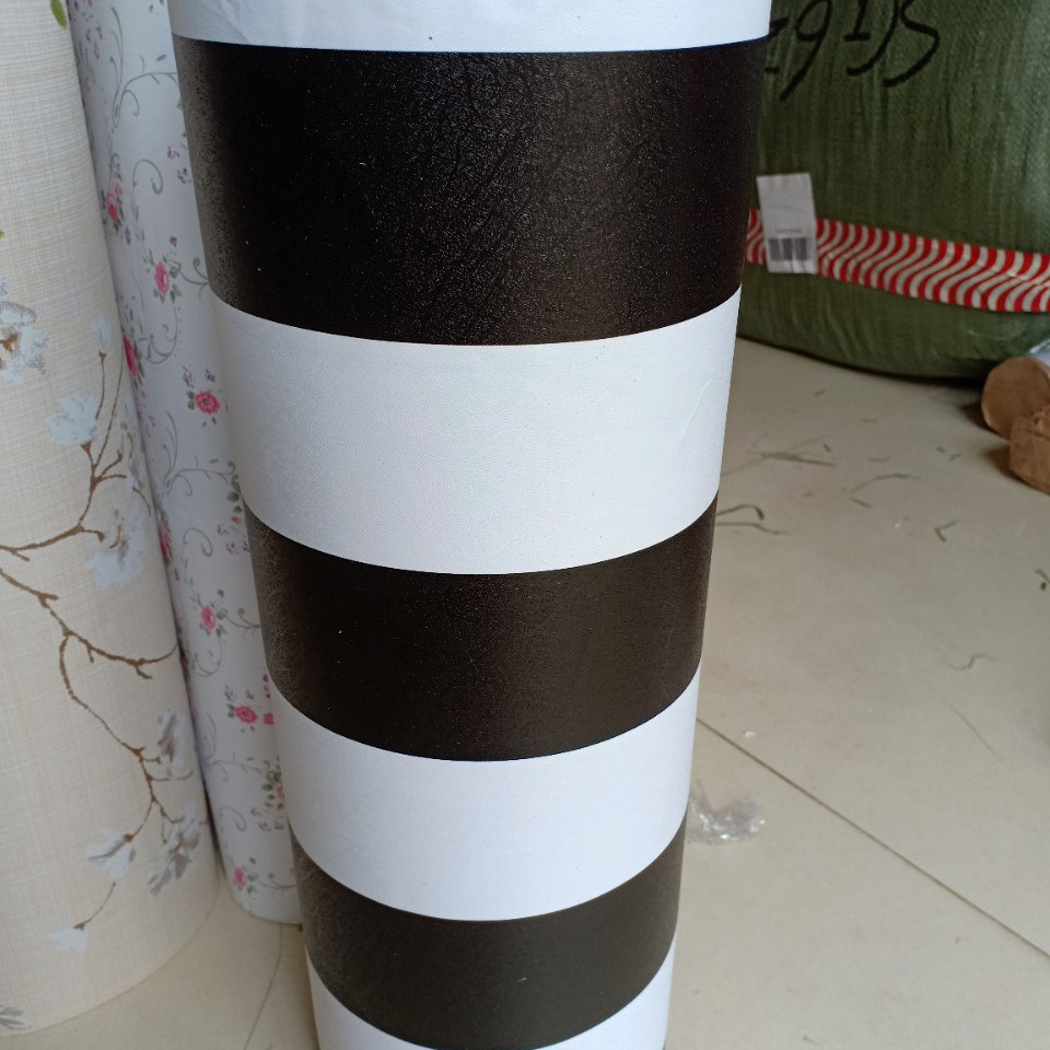 Cuộn 5m Decal Giấy Dán Tường SỌC TRẮNG ĐEN