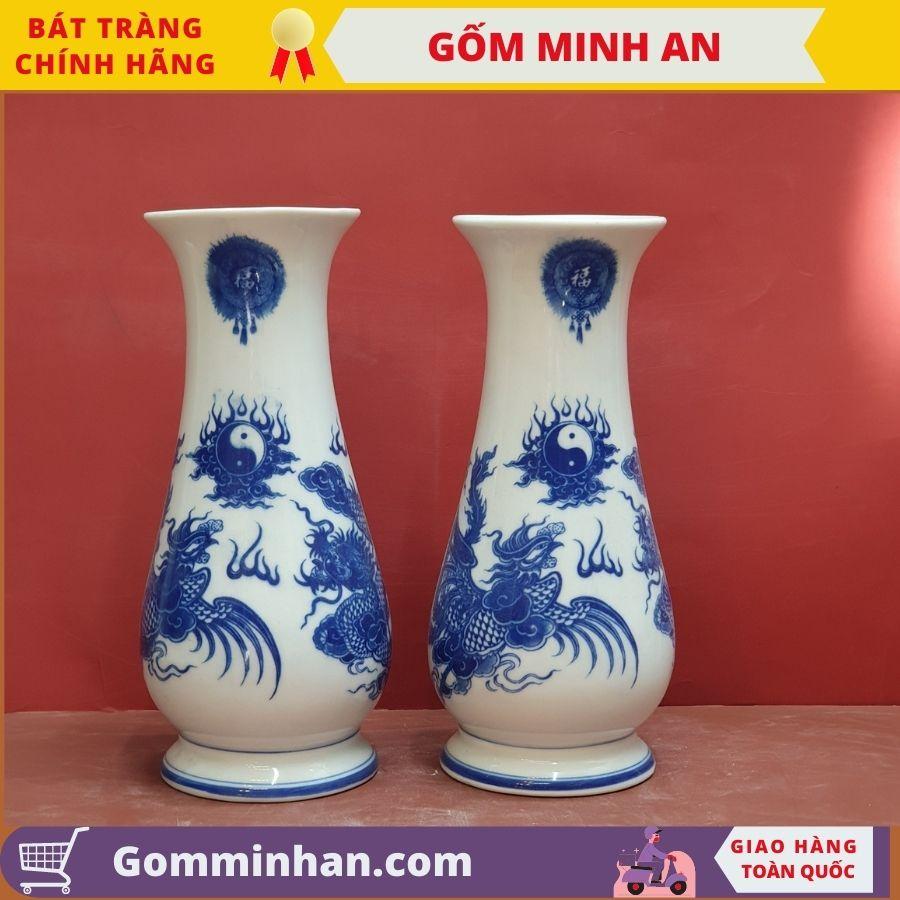 Bình Hoa Lọ Hoa Thờ Dáng Lọ Huệ Men Trắng Cao cấp- Gốm Sứ Bát Tràng- Gốm Minh An