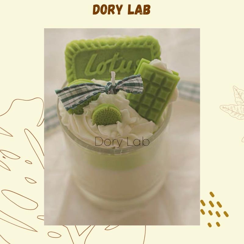 Nến Thơm Ly Bánh Quy Matcha Hàn Quốc Handmade - Dory Lab