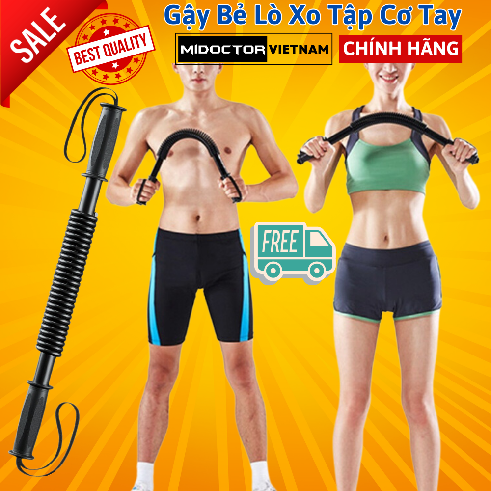 Gậy Bẻ Lò Xo 40Kg Tập Cơ Tay Tập Lực Tay , Vai , Xô , Ngực Full Body Thân Trên Tại Nhà - Hãng miDoctor