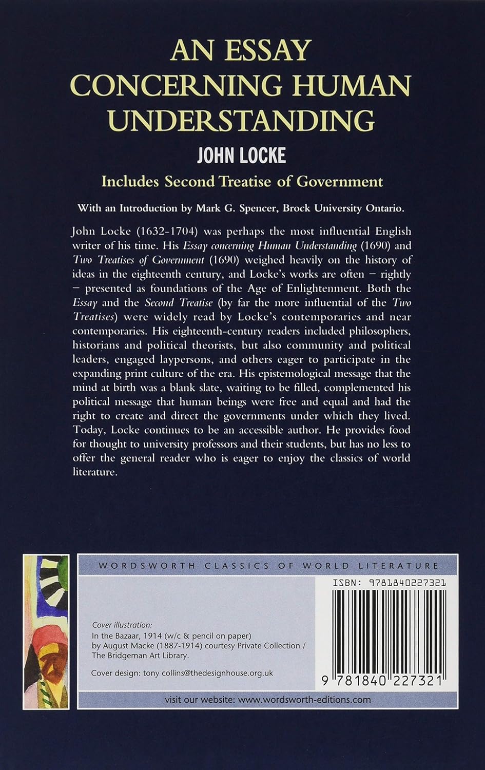 sách Ngoại Văn - An Essay Concerning Human Understanding: Second Treatise of Goverment (Wordsworth Classics of World Literature) by John Locke (Author)