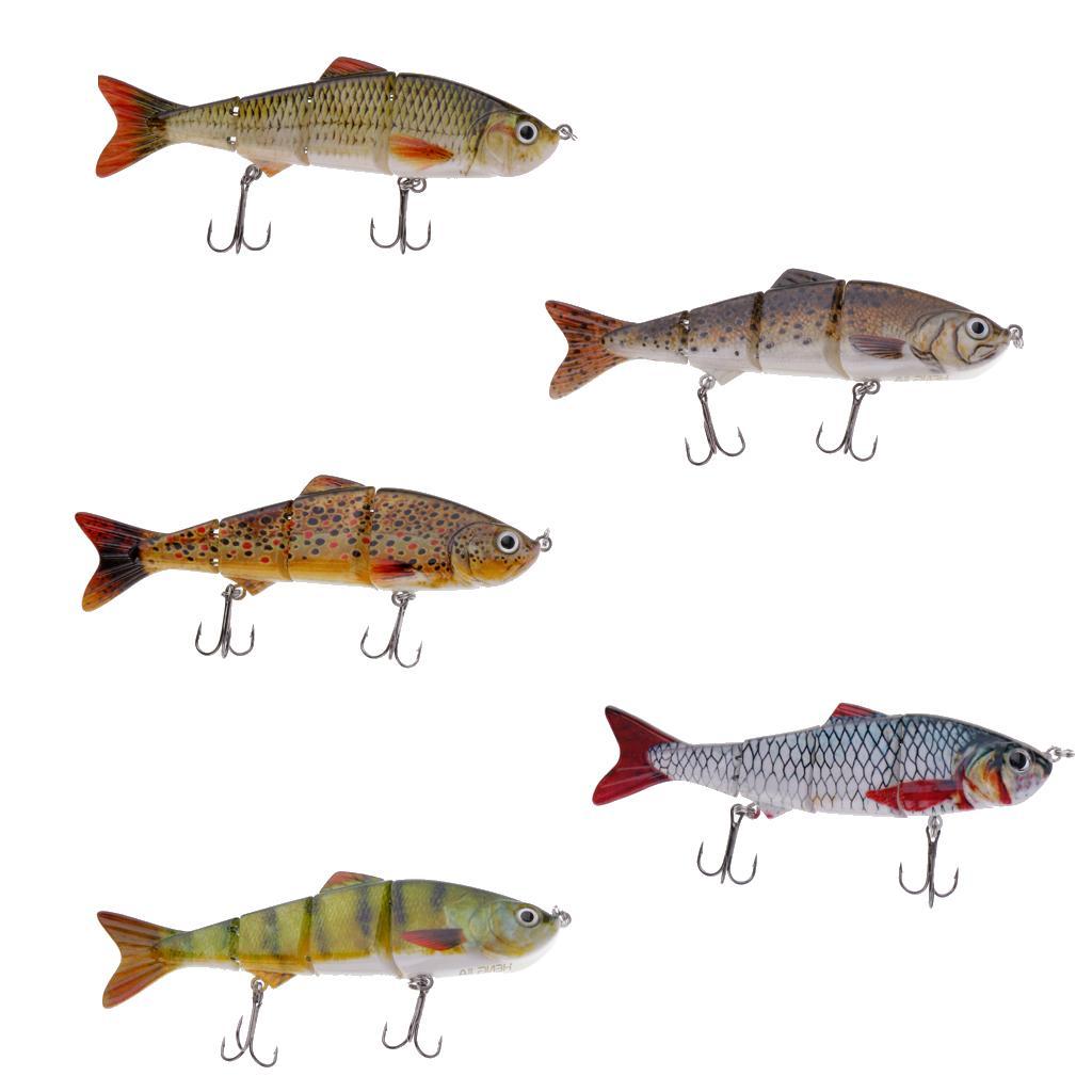 5pcs Fishing Lures Bionic Multi Jointed Fishing Lure Lifelike 3D Eyes Fish Bait Freshwater Saltwater Crank Bait