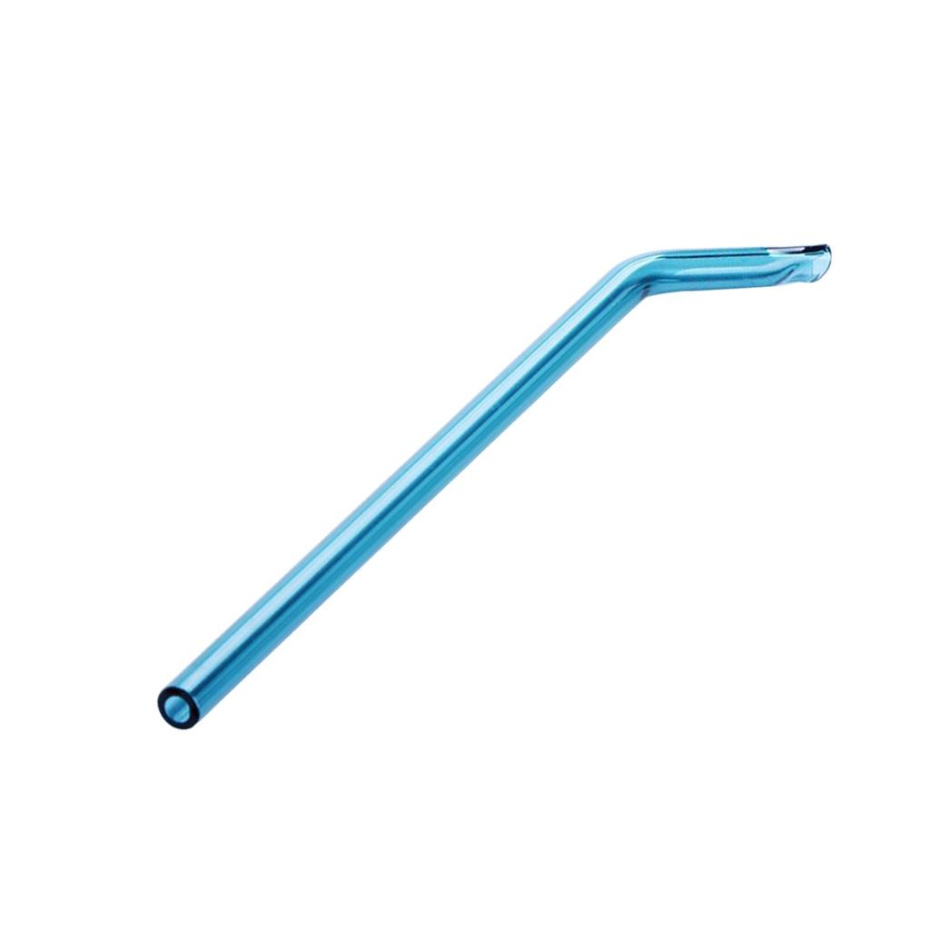 Eco friendly Curved Glass Drinking Straws with Cleaning Brush Lake Blue