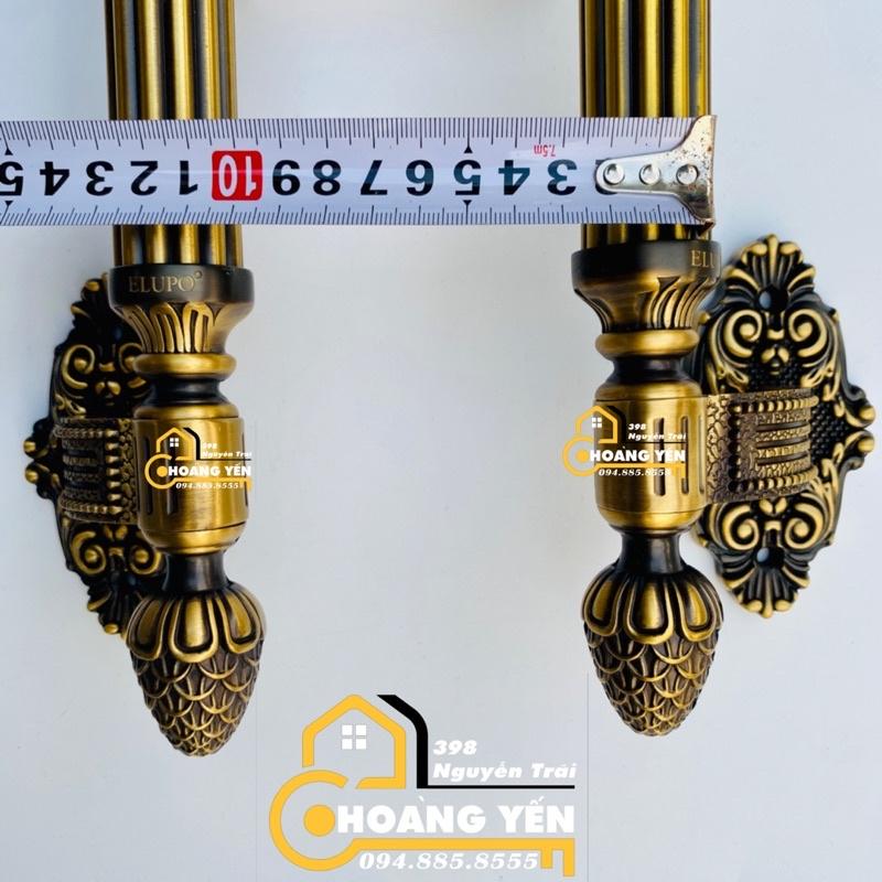 Tay nắm cửa bằng đồng ngả EL, tay nắm cổng bằng đồng cho cửa cổng gỗ, sắt, nhôm kính 46 và 60cm