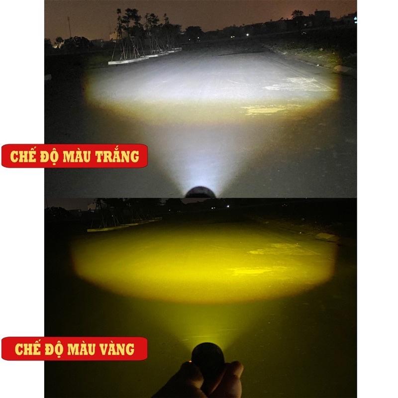 Đèn bi cầu trợ sáng mini. Công suất 30w ánh sáng Vàng - Trắng. Nguồn nhôm, tản nhiệt quạt