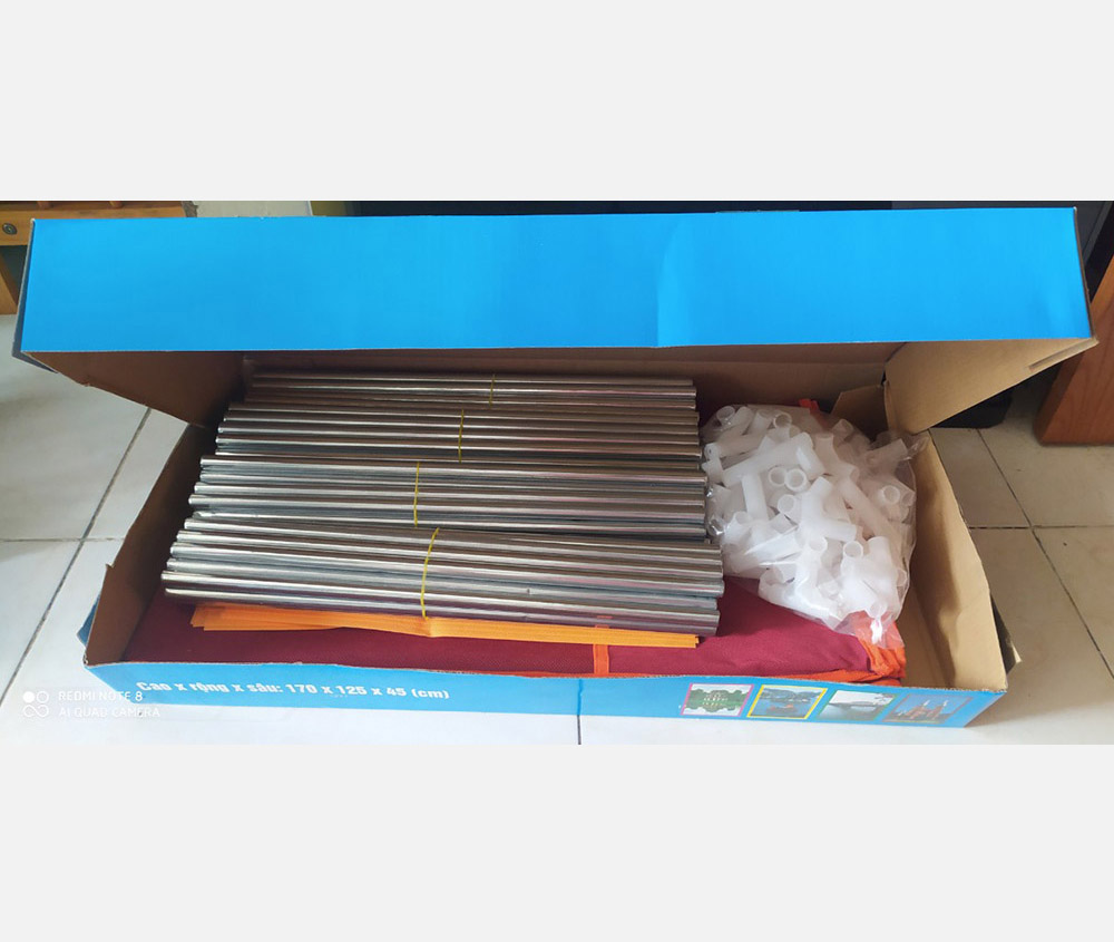 Tủ Vải Quần Áo 3 Buồng 8 Ngăn khung sắt sơn tĩnh điện, loại cửa có 2 khóa –Hàng 100% Việt Nam Sản xuất