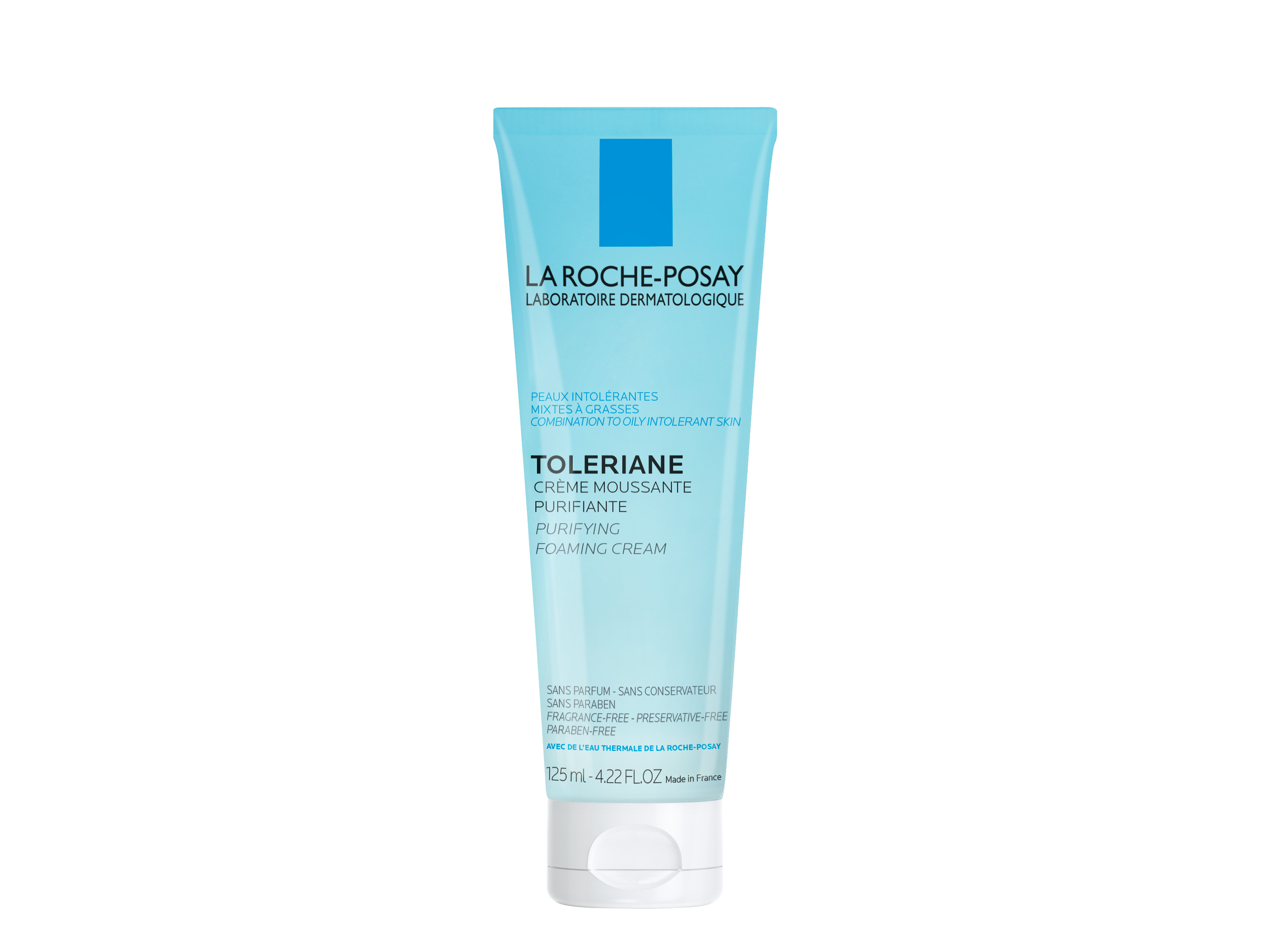 Sữa rửa mặt tạo bọt cho da dầu hỗn hợp La Roche-Posay Toleriane Purifying Foaming Cream (125mL, mẫu mới, tặng móc khoá)