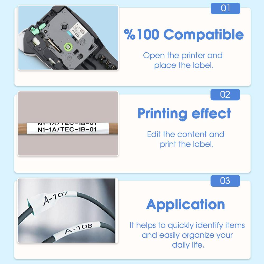 Băng absonic cho anh trai HSE-211 HSE-221 HSE-231 HSE-611 HSE-621 HSE-631 641 651 241 Nhiệt ống co lại cho máy in P-Touch