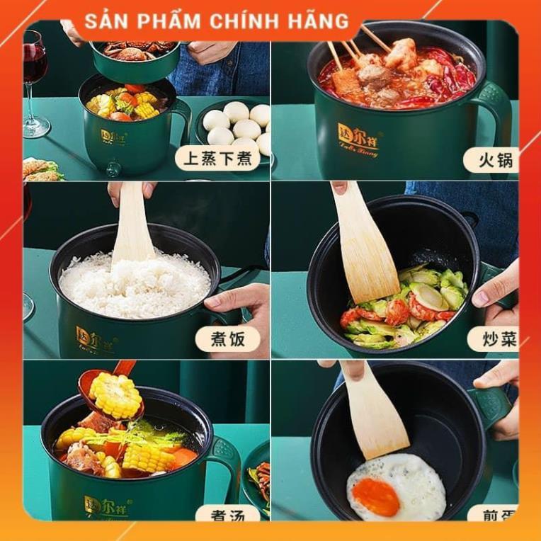 Ca Nấu Mì, Nấu Cơm Đa Năng Có Tay Cầm 1,8L - Nồi Lẩu Điện Mini Kèm Giá Hấp Inox, Ca Mỳ Đa Năng Cooking Poot