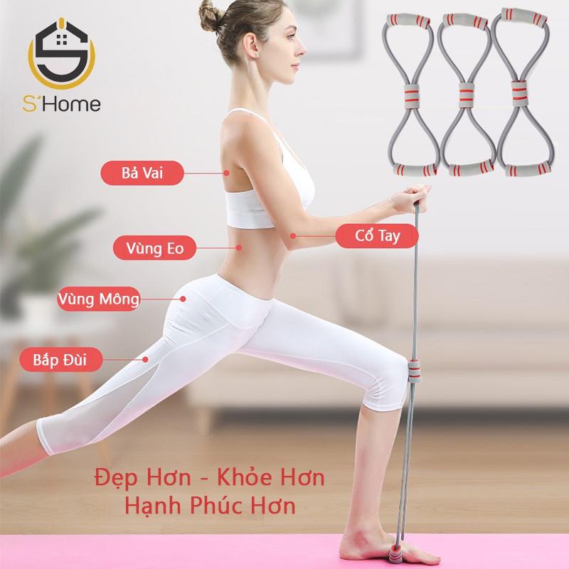 Dây Tập Gym ️S'Home️ Dây Kéo Đàn Hồi Hình Số 8 Đa Năng, Dây Tập Thể Dục Tại Nhà Co Giãn Đàn Hồi - SH11