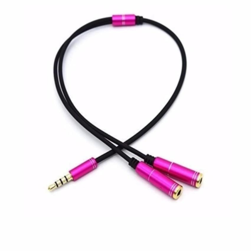 Cáp chia ra 2 tai nghe mạ vàng cao cấp chuẩn âm thanh stereo SMH dài 30cm (Đen)