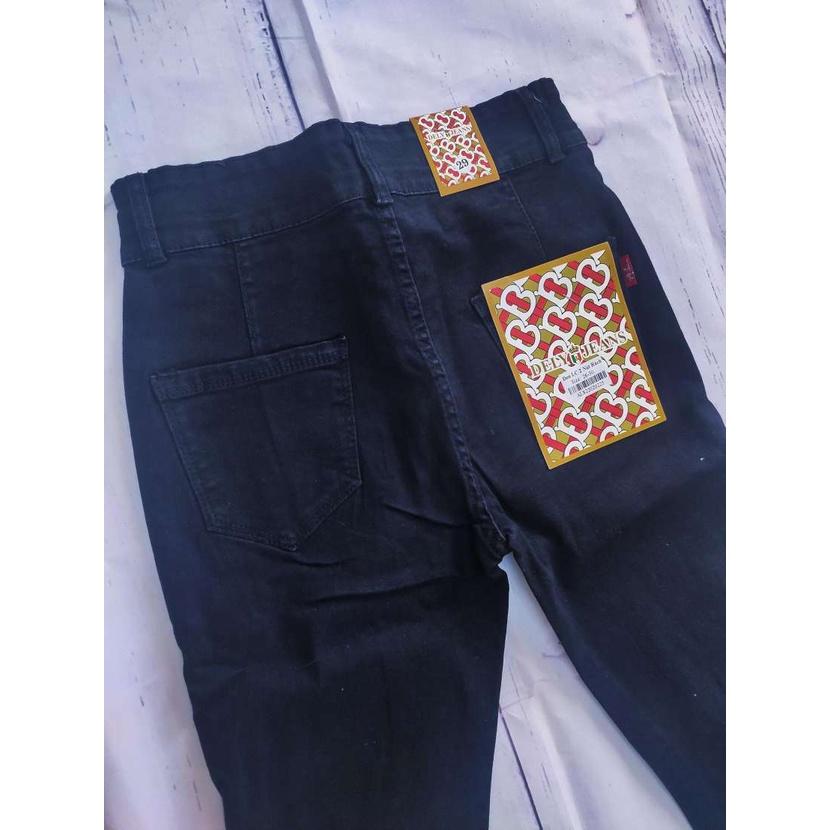 Quần Jeans Nữ Co Giãn Cạp Cao Kiểu Rách Cào/Ảnh thật