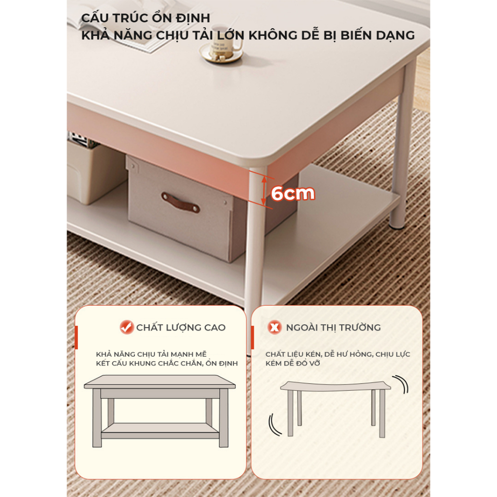Bàn Trà Sofa 2Tầng Phong Cách Hiện Đại Khung Thép Chống Gỉ An Toàn AM137
