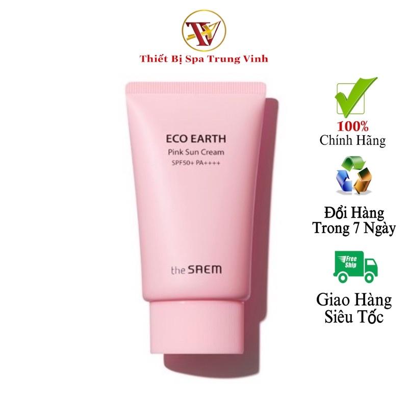 Kem Chống Nắng Kiềm Dầu, Nâng Tone Da Eco Earth Pink Sun Cream ++++