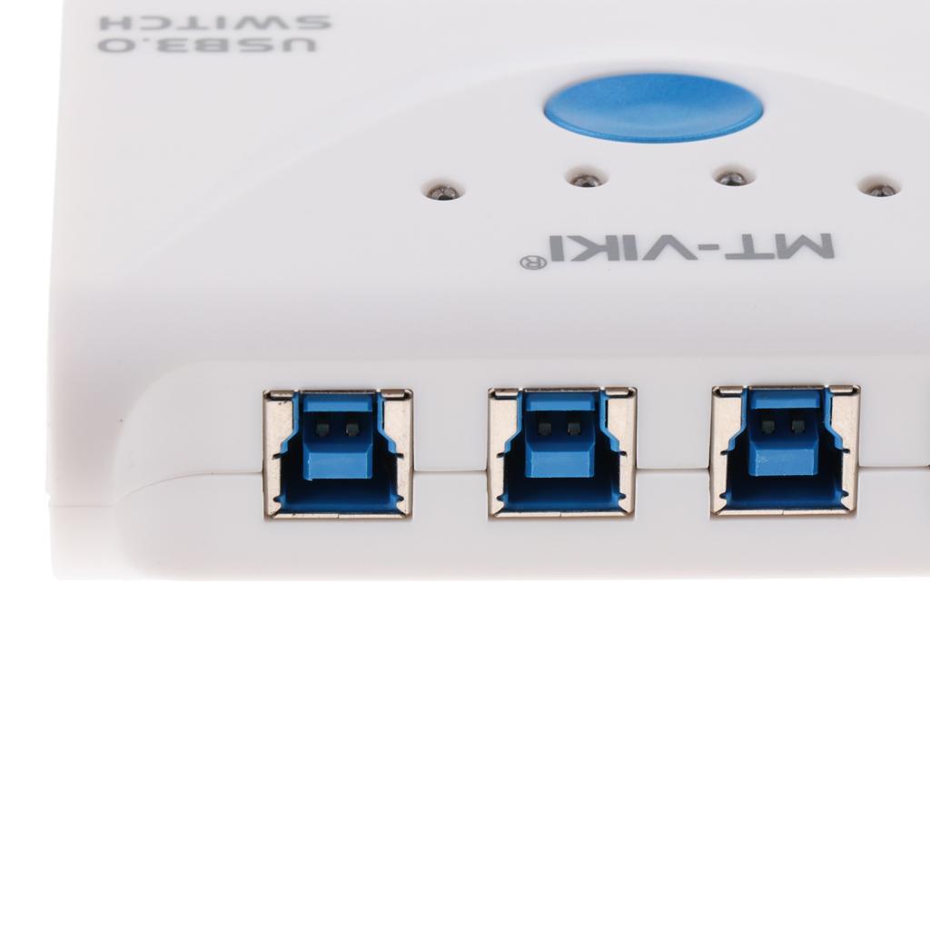 USB 3.0 Sharing Switch Selector 1 In 4 Out Switcher Adapter For PC, Printer Scanner, Hard Drive, Projector