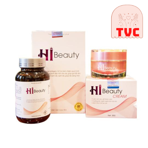 Combo Hi Beauty Gồm Viên Uống và Kem Bôi, Giúp Dưỡng Trắng Da, Sạch Nám, Ngăn Ngừa Lão Hóa