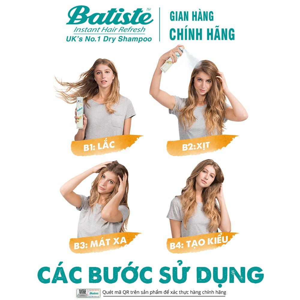 Dầu Gội Khô Batiste Hương Hoa Nhiệt Đới - Batiste Dry Shampoo Coconut &amp; Exotic Tropical 200ml