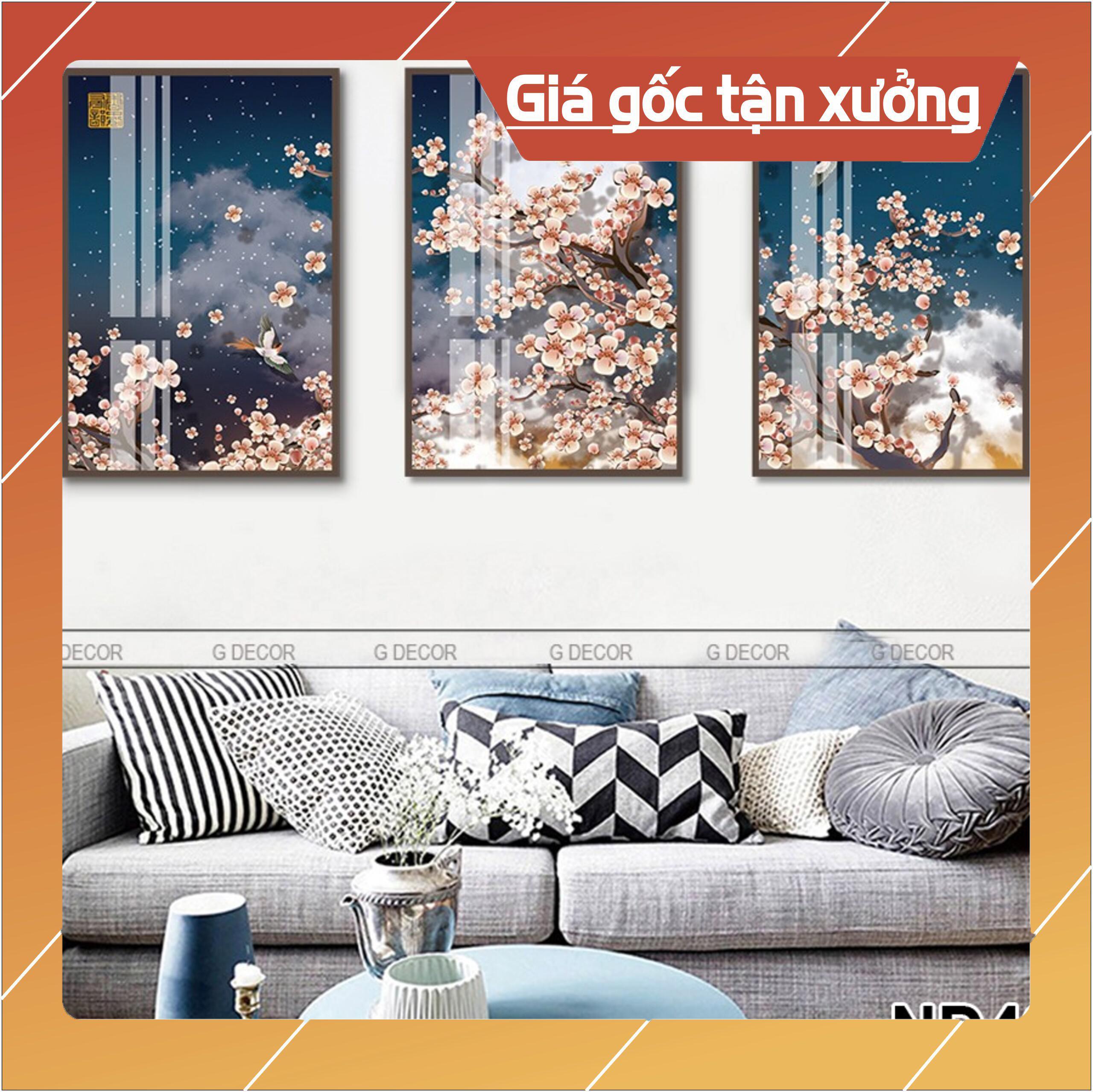 Bộ tranh treo tường phong thủy trang trí nội thất lá cây mang thiên nhiên đến cho ngôi nhà