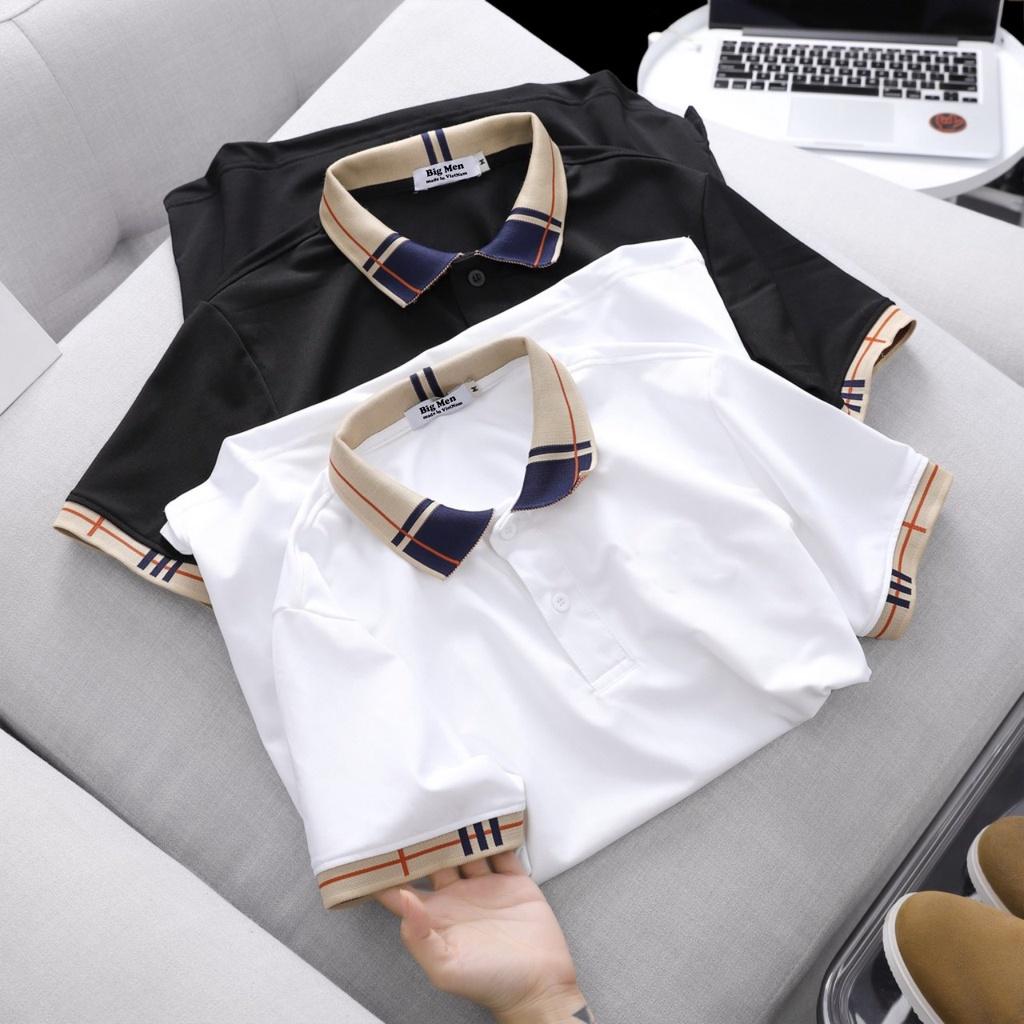 Áo thun polo cotton 100% phối cổ đẹp, thời trang 80-140kg