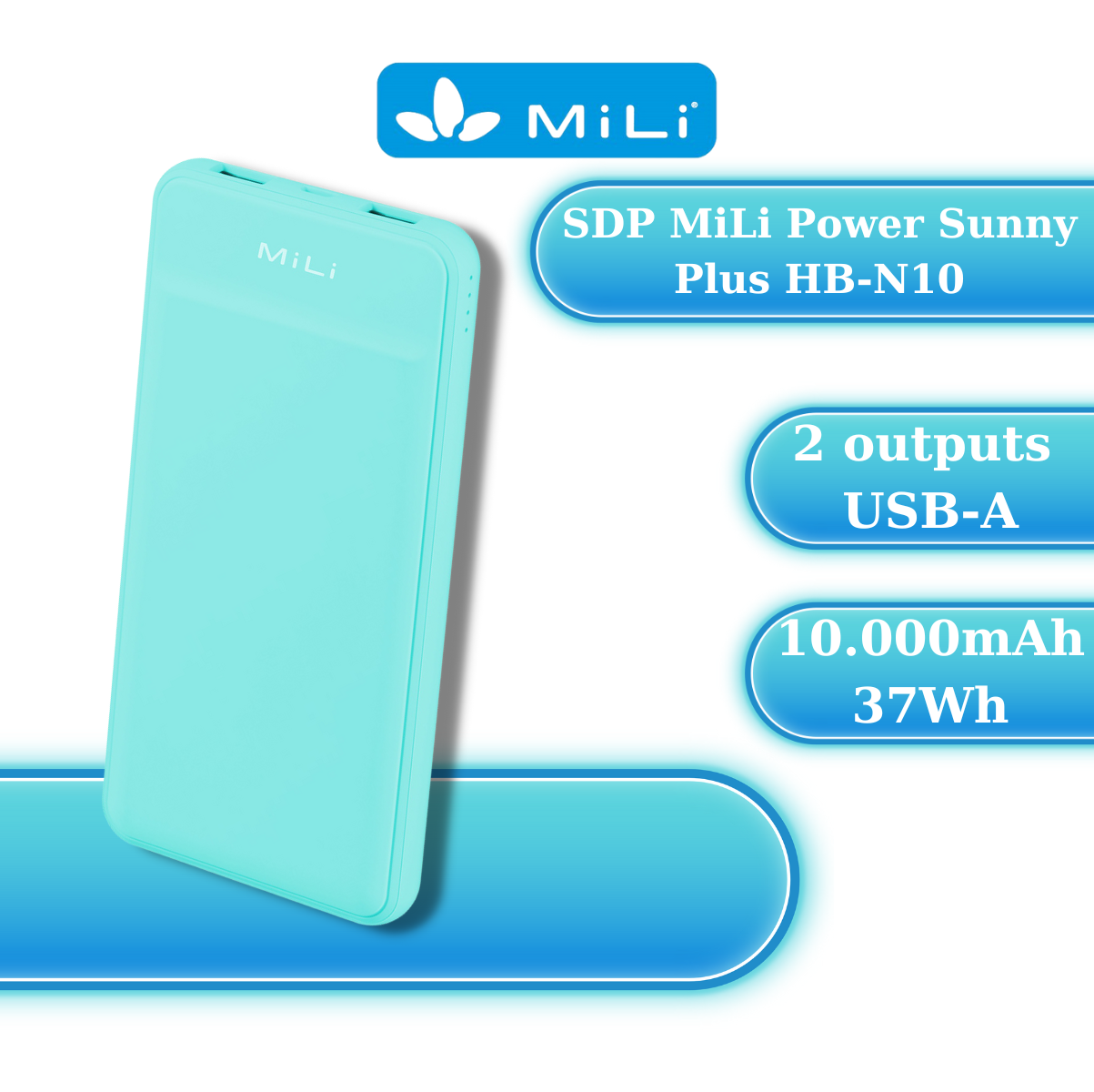 Sạc dự phòng MiLi Power Sunny Plus 10,000mAh/3.7V - HB-N10 - Hàng Chính Hãng