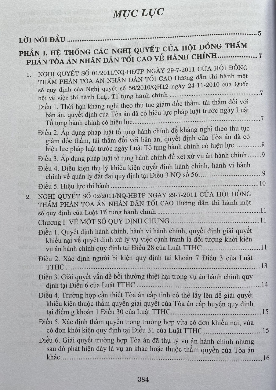 Hệ Thống Các Nghị Quyết Của Hội Đồng Thẩm Phán, Toà Án Nhân Dân Tối Cao Về Hành Chính, Kinh Tế - Thương Mại và Hôn Nhân Gia Đình Từ Năm 2000 Đến 2023