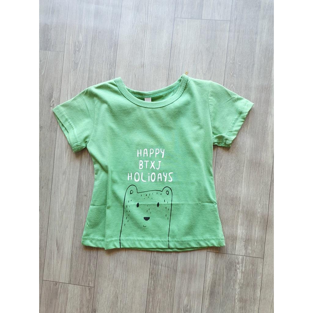 Áo thun hình gấu dễ thương cho bé trai size 5-20kg chất cotton mềm mịn mát