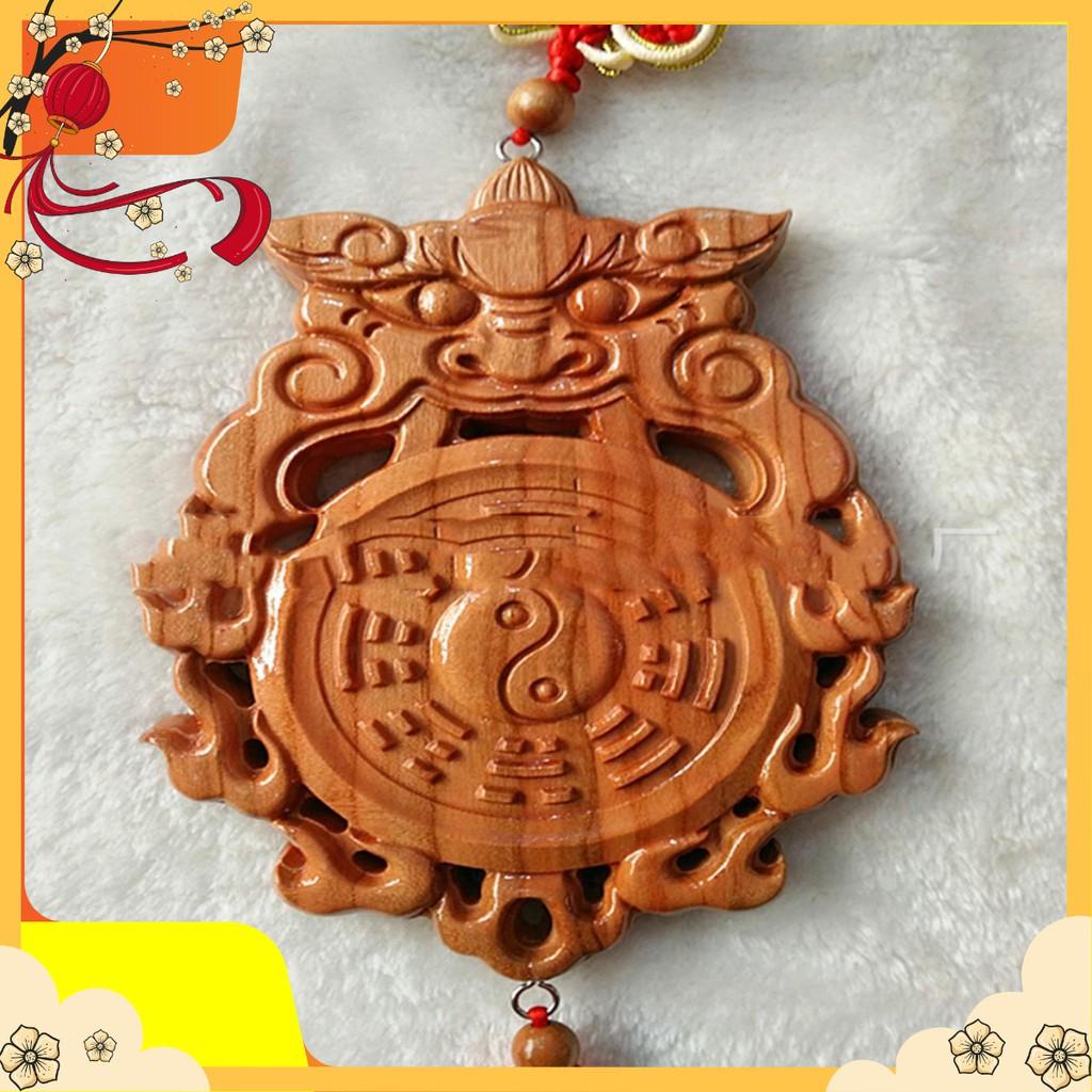 Gương Bát Quái Hổ Phù Gỗ Đào - Hóa giải xung sát nhà vệ sinh