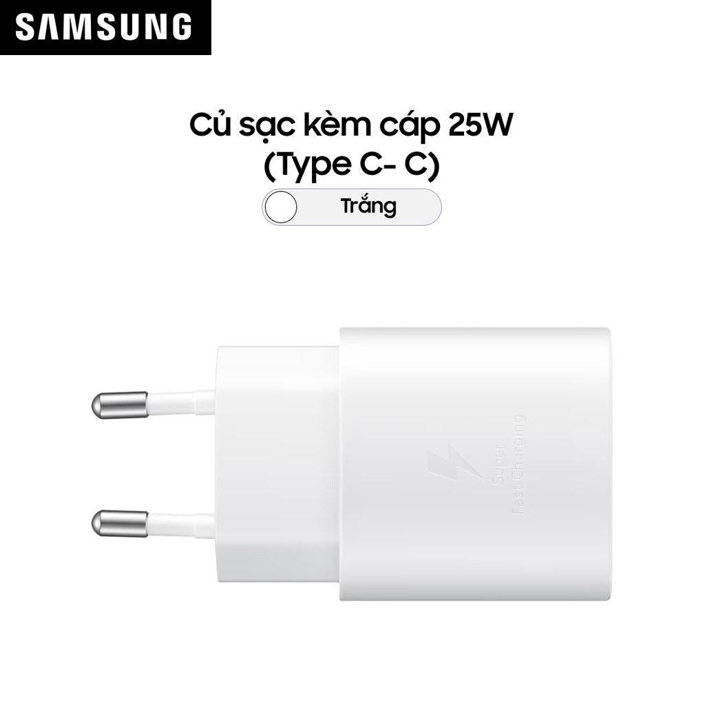 Bộ sạc Samsung 25W (Kèm cáp C-C, 1m) (EP-TA800) - Hàng Chính Hãng