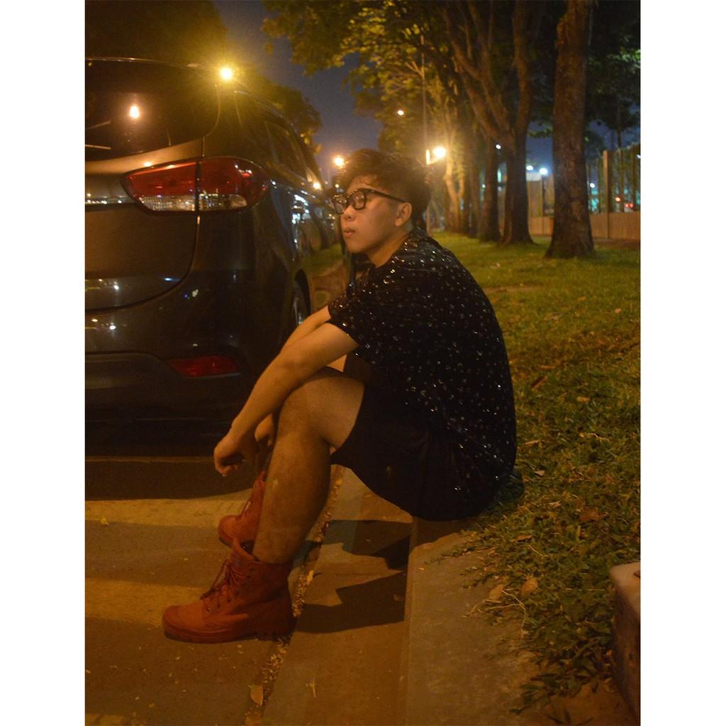 Áo thun nhung nam nữ unisex Ánh kim tuyến In Black - Giá sỉ Unisex aothununisex aophongnam