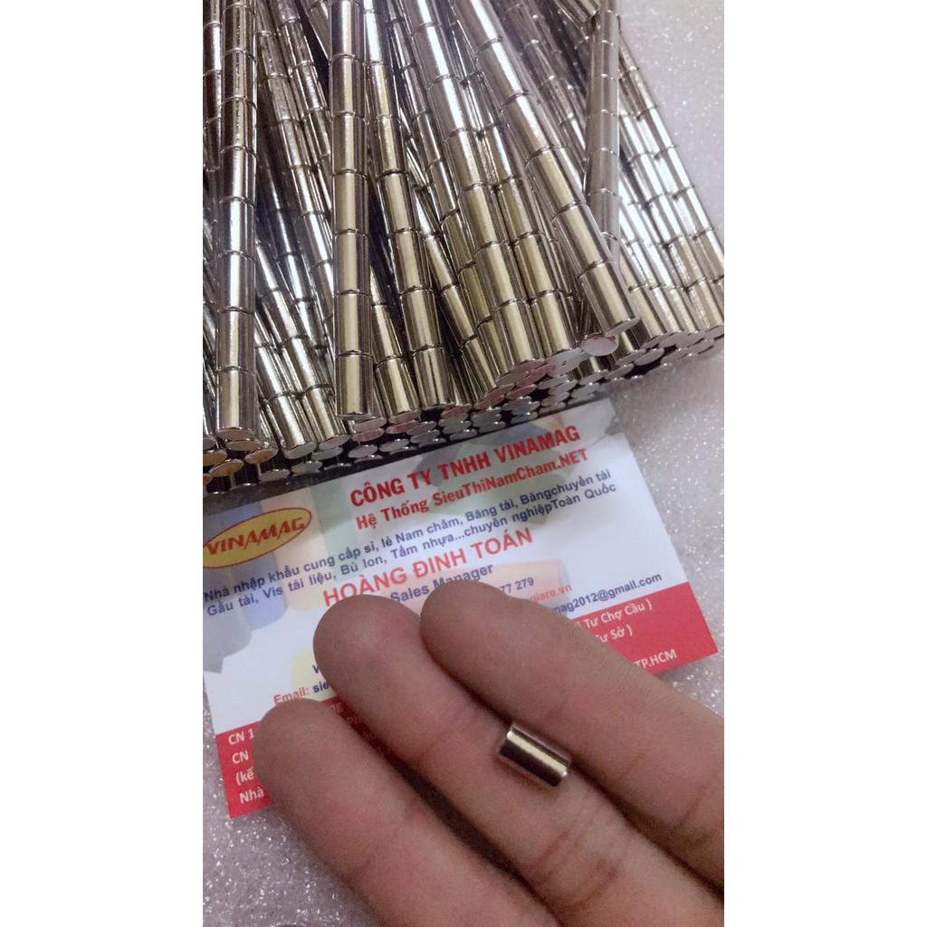 10 viên nam châm trắng đất hiếm D6x10mm