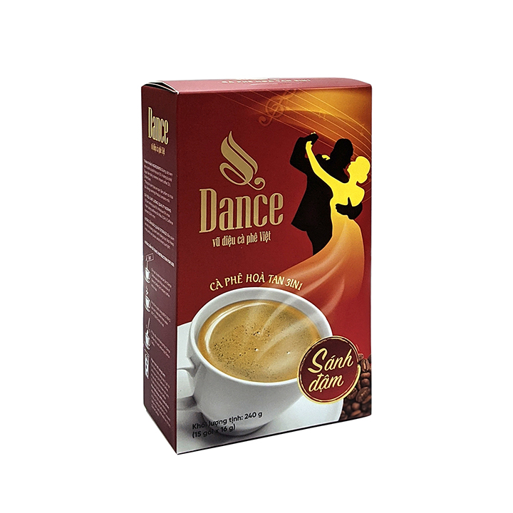 Cà Phê Hòa Tan 3in1 Dance Vị Sánh Đậm (Hộp 15gói x 16gr) 
