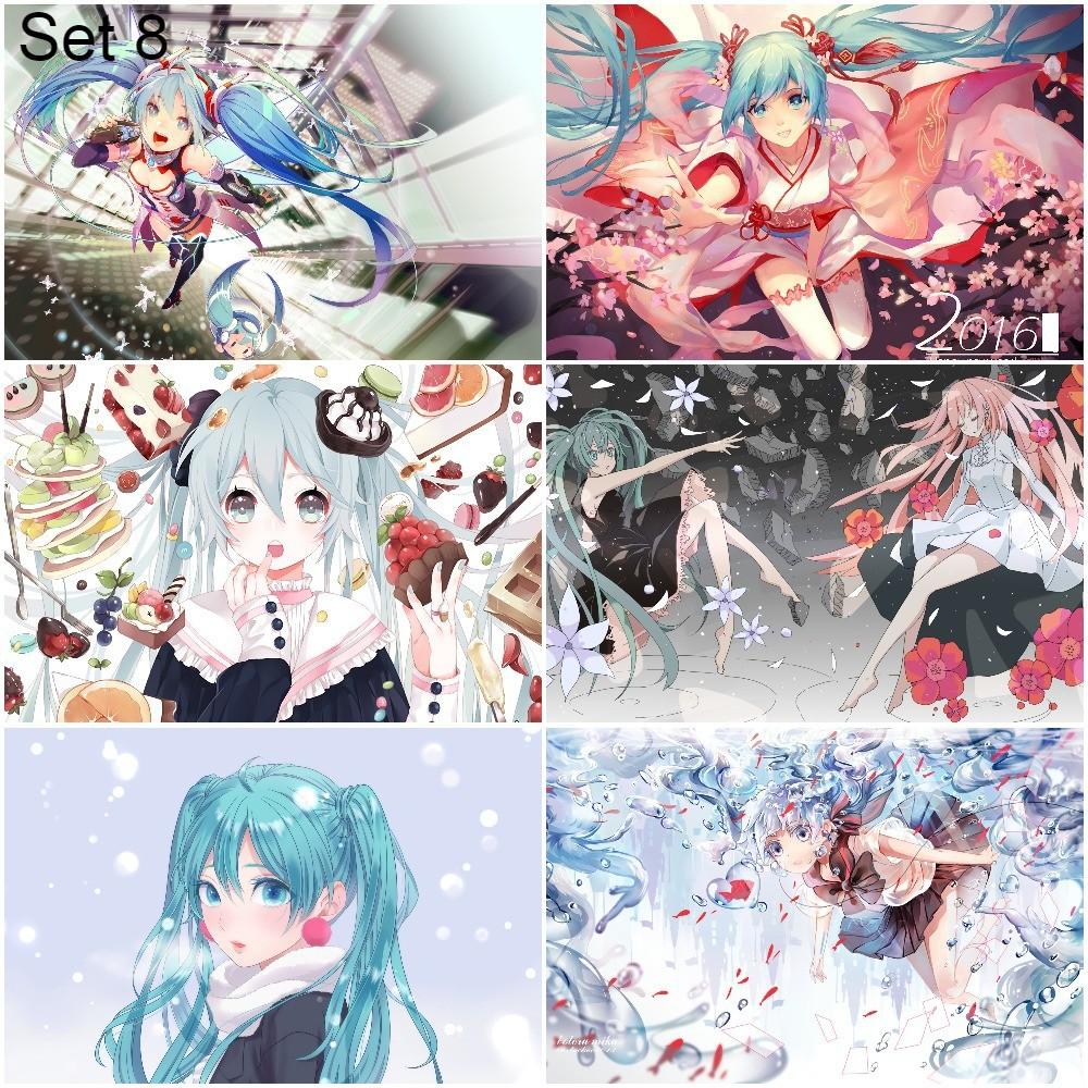 Bộ 6 Poster vocaloid Hatsume Miku - A3,A4,A5