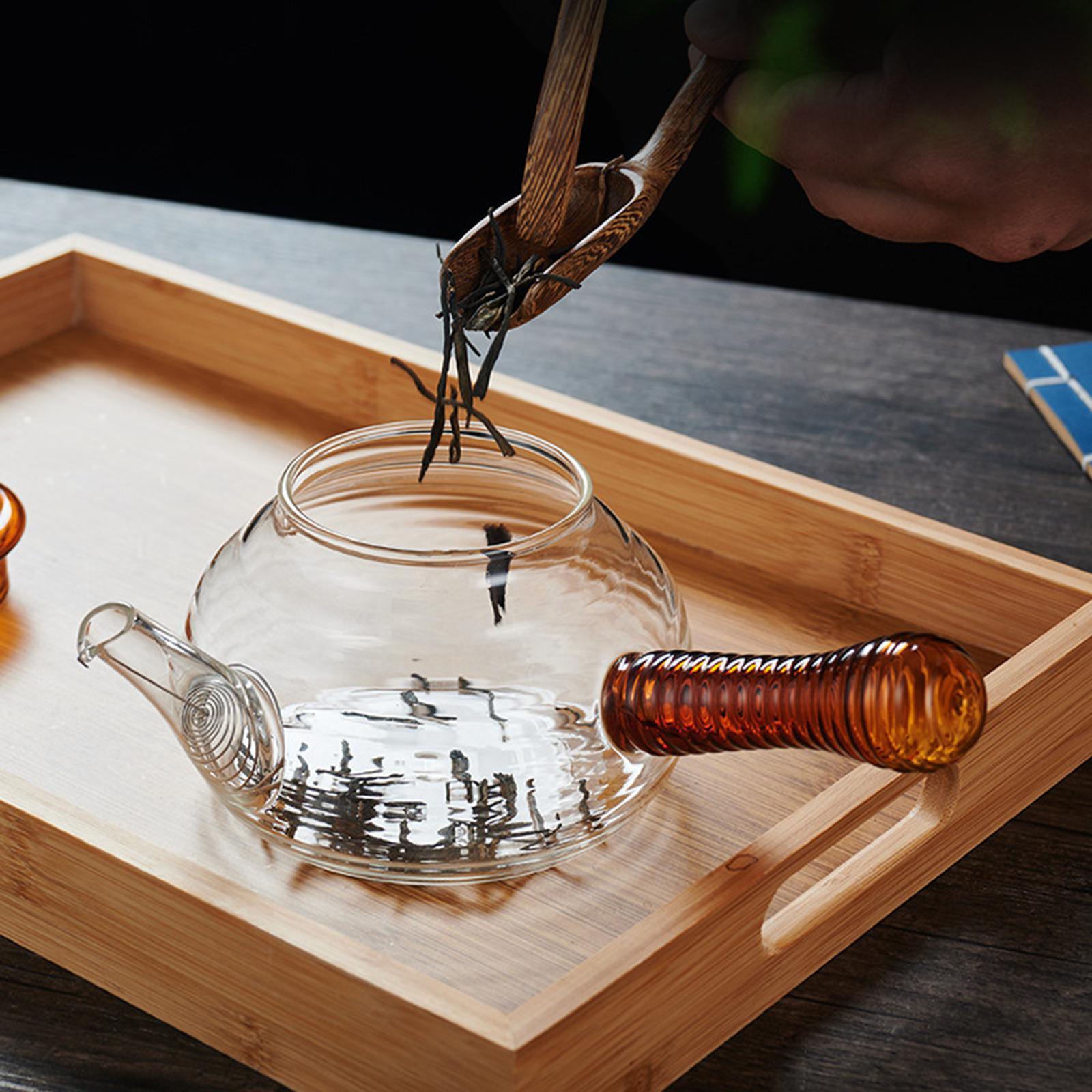 Borosilicate Glass Teapot with Tea Strainer Hand Blowing Clear Tea Pot for Loose Leaf Tea